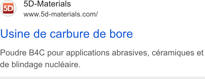 Usine de carbure de bore