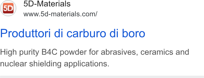 Produttori di carburo di boro