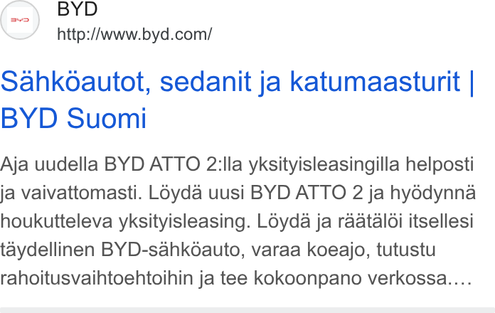 BYD ATTO 2 (Yuan Plus 海外名)